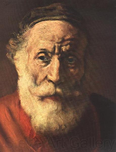 REMBRANDT Harmenszoon van Rijn Portrait of an Old Man in Red (detail)